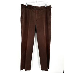 FACONNABLE Men's Brown Straight Leg 100% Cotton Dress Pants Size 36